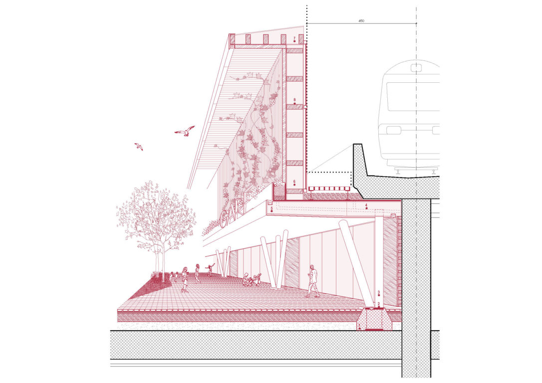 Détail de la nouvelle façade de la gare de Cornavin