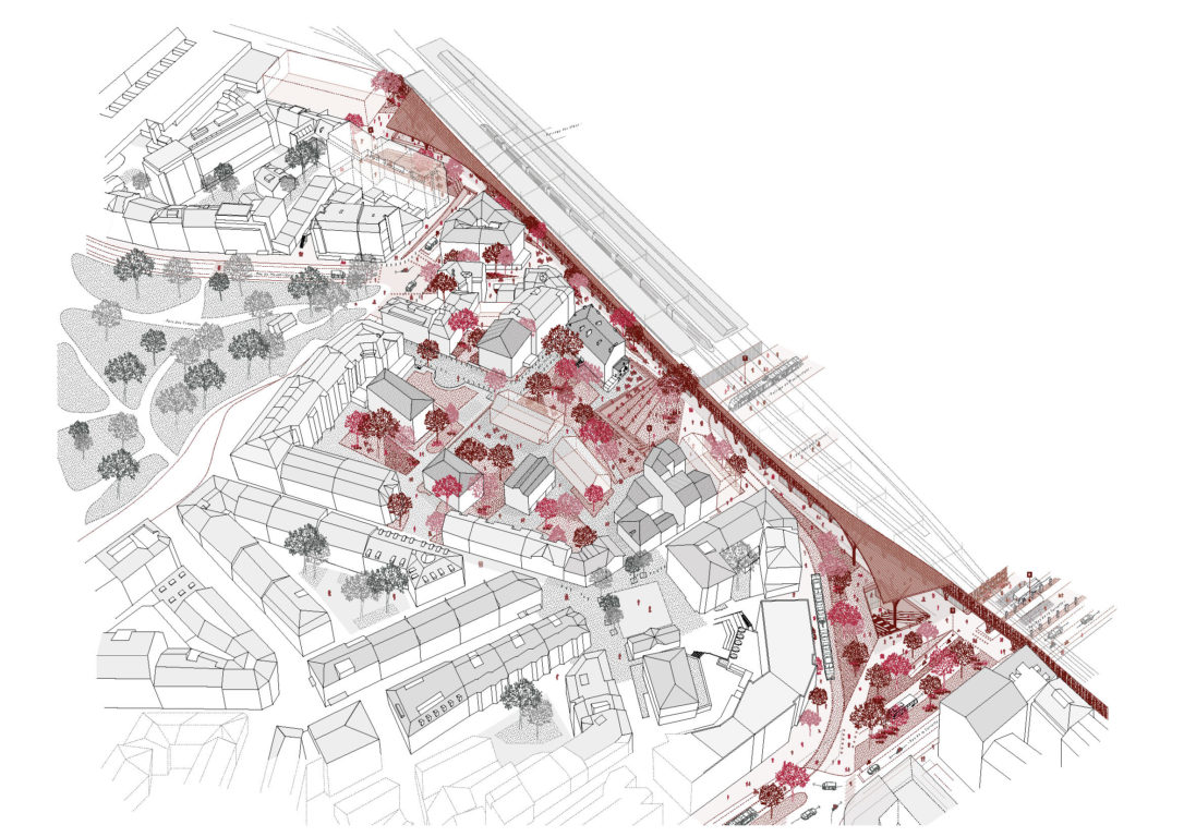 Perspective sur le quartier nord de la gare de Cornavin