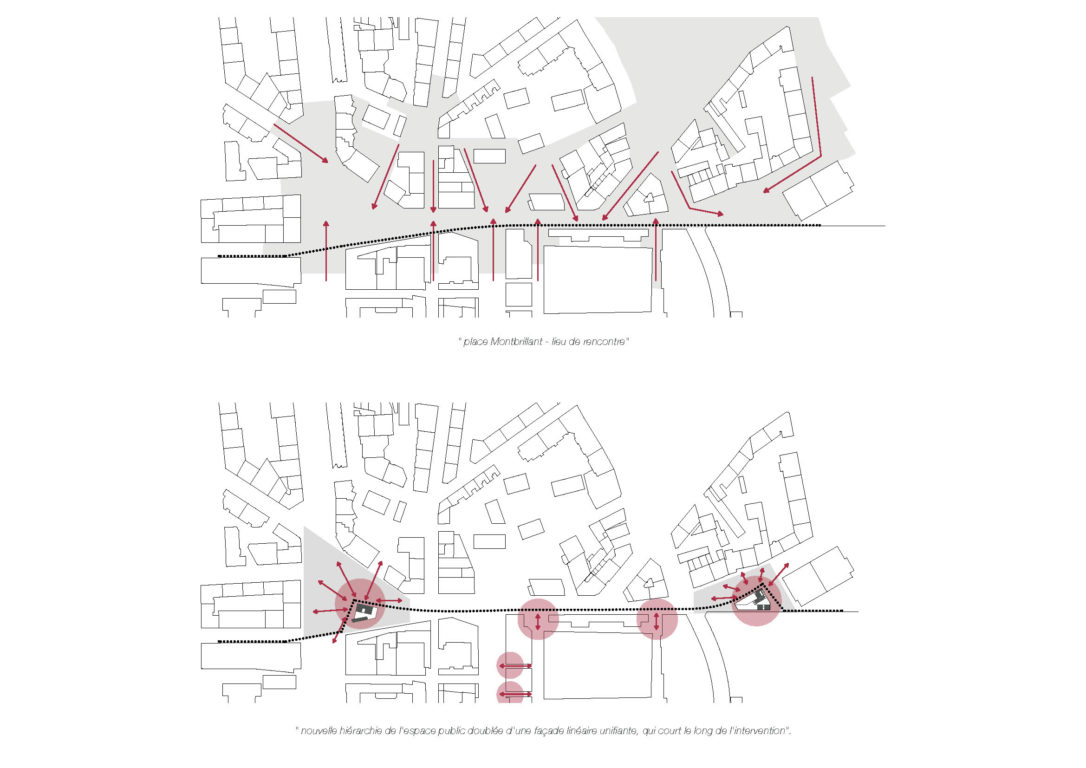 Schéma des espaces publics au nord de la gare de Cornavin